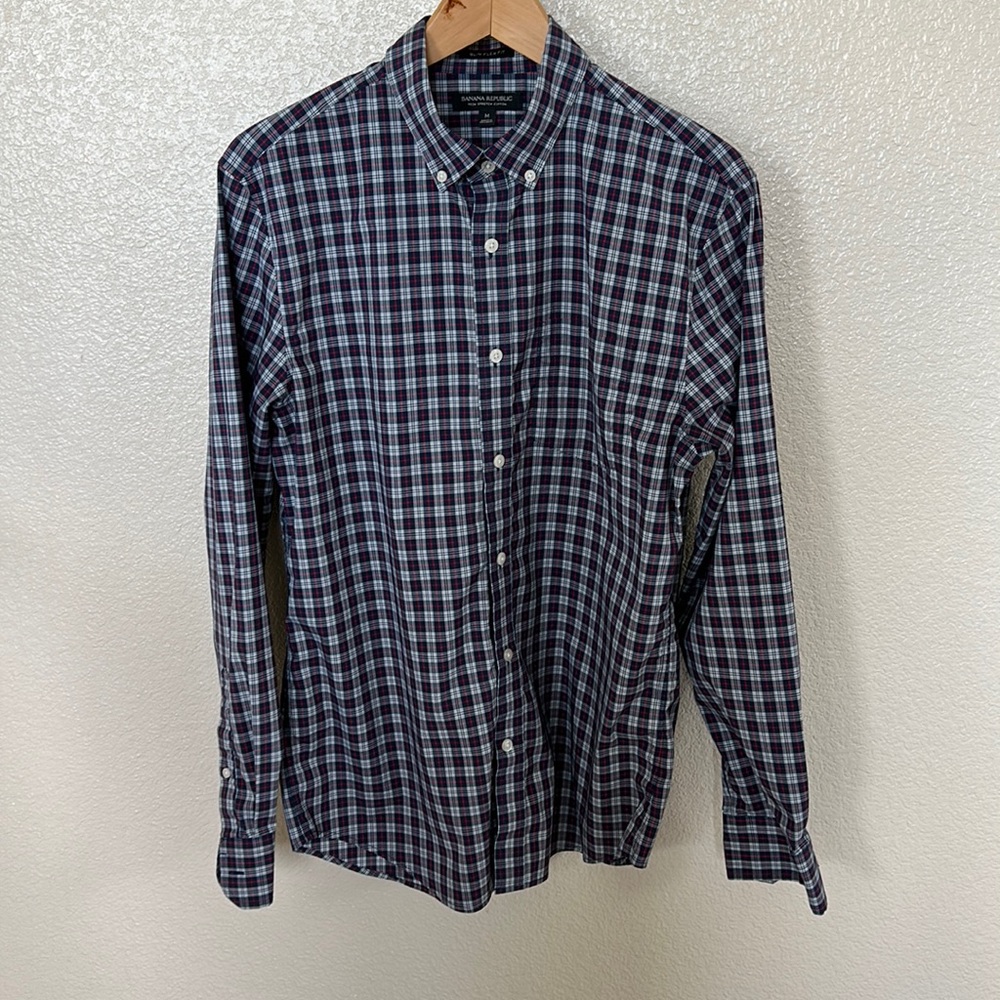 Banana Republic, Tech Stretch Cotton, Slim Flex Fit Dress Shirt